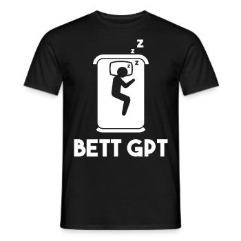 Bett GPT KI schlafen Geschenk - Männer T-Shirt - Schwarz - Vorne - AI Model Male 178 light (178cm)