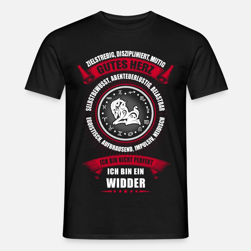 Widder Sternzeichen Horoscope Horoskop - Männer T-Shirt - Schwarz