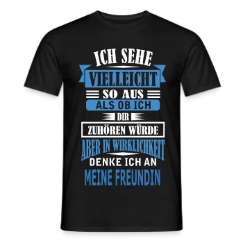MEINE FREUNDIN - Männer T-Shirt - Schwarz - Vorne - AI Model Male 178 light (178cm)