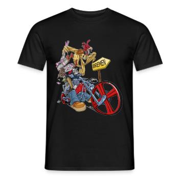 Bremen Town Musicians - Men's T-Shirt - black - Front - AI Model Male 178 light (178cm)