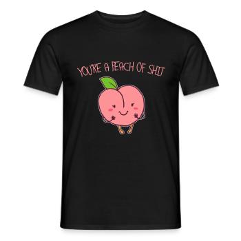Pfirsich - Männer T-Shirt - Schwarz - Vorne - AI Model Male 178 light (178cm)
