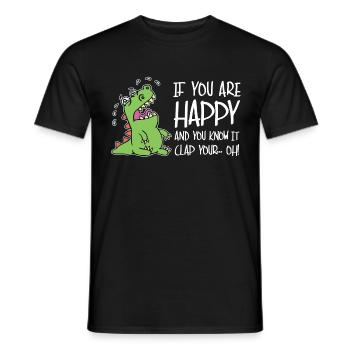 dinosaur - Men's T-Shirt - black - Front - AI Model Male 178 light (178cm)