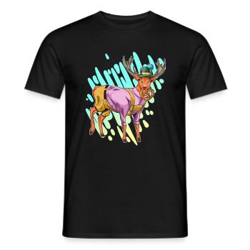 Bier Hirsch Bayern Lederhose Geschenk - Männer T-Shirt - Schwarz - Vorne - AI Model Male 178 light (178cm)
