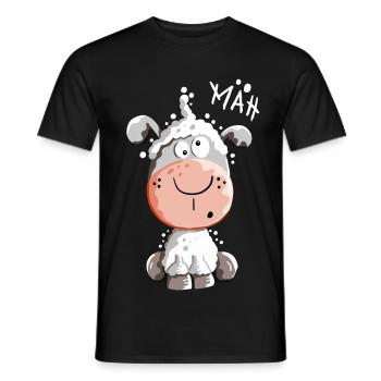 Drolliges Schaf - Schafe - Lamm - Fun - Männer T-Shirt - Schwarz - Vorne - AI Model Male 178 light (178cm)