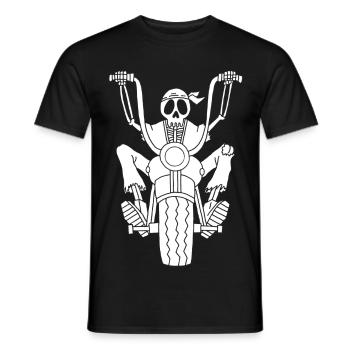Squelette motard blanc - T-shirt homme - noir - Devant - AI Model Male 178 light (178cm)