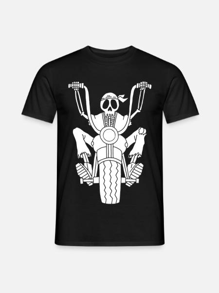 Skeleton white biker - Men's T-Shirt - black