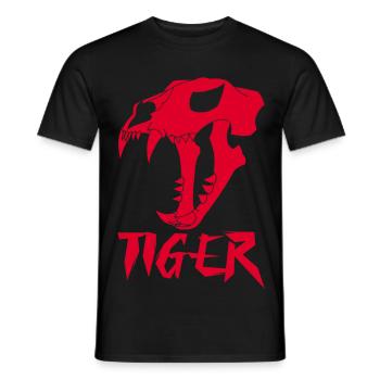 Crâne de tigre rouge - T-shirt homme - noir - Devant - AI Model Male 178 light (178cm)