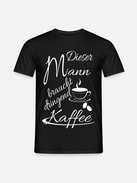 This man desperately needs coffee - Men's T-Shirt - black