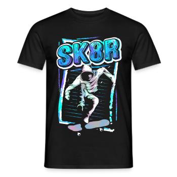 Skate | Patineur | Skateboarder | Planche à roulettes SK8 - T-shirt homme - noir - Devant - AI Model Male 178 light (178cm)