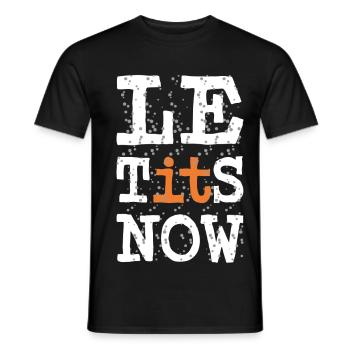 Le TITS Now - Funny Saying for Christmas - Men's T-Shirt - black - Front - AI Model Male 178 light (178cm)