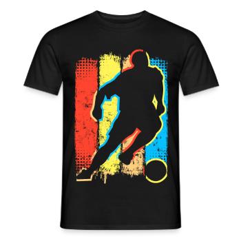 Football - Rétro Footballer - Jeu de football - But - T-shirt homme - noir - Devant - AI Model Male 178 light (178cm)