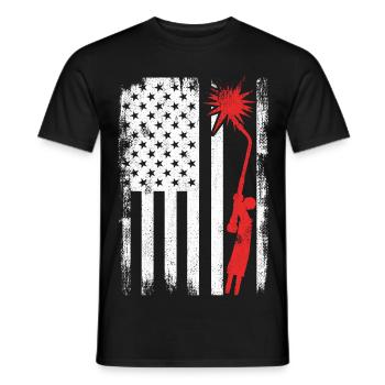 July 4 USA Welding - Men's T-Shirt - black - Front - AI Model Male 178 light (178cm)