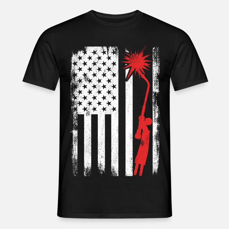 4. Juli USA Schweißen - Männer T-Shirt - Schwarz
