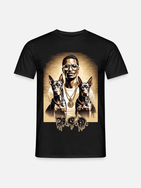 Rapper mit Dobermänner - Männer T-Shirt - Schwarz