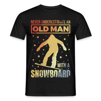 Snowboard Grandpa - Men's T-Shirt - black - Front - AI Model Male 178 light (178cm)