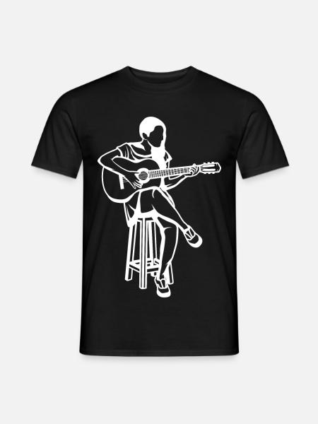 Guitar Girl Drawing - Men's T-Shirt - black