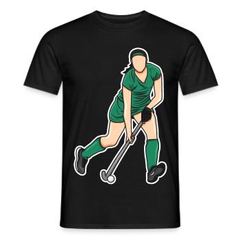 Hockey Femme - T-shirt homme - noir - Devant - AI Model Male 178 light (178cm)