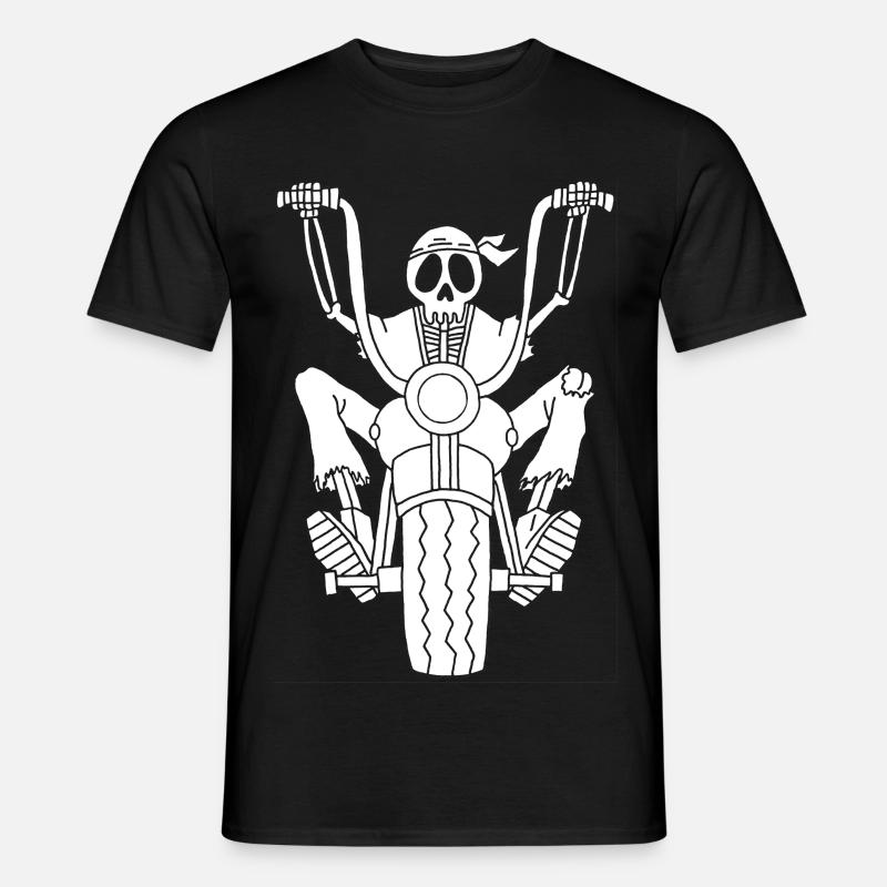 Skeleton Biker (Weiß) - Männer T-Shirt - Schwarz