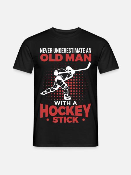 Old Man With A Hockey Stick - Men's T-Shirt - black
