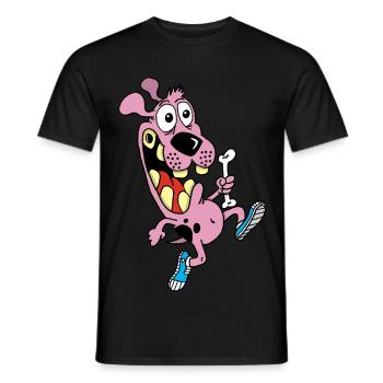 Staffellauf für einen pinken Hund - Männer T-Shirt - Schwarz - Vorne - AI Model Male 178 light (178cm)