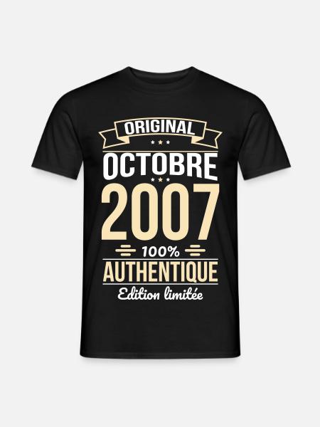 18th Birthday - Original - October 2007 - Men's T-Shirt - black