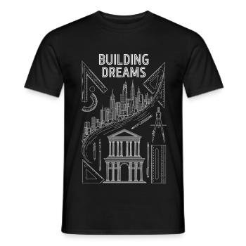 Architecture of Building Motif - Men's T-Shirt - black - Front - AI Model Male 178 light (178cm)