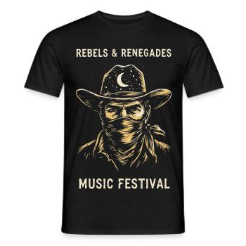 Rebels & Renegades Musik Festival Western - Männer T-Shirt - Schwarz - Vorne - AI Model Male 178 light (178cm)