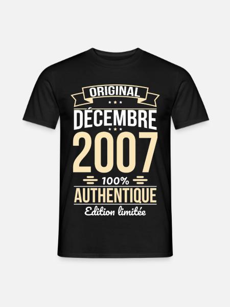 18th Birthday - Original - December 2007 - Men's T-Shirt - black
