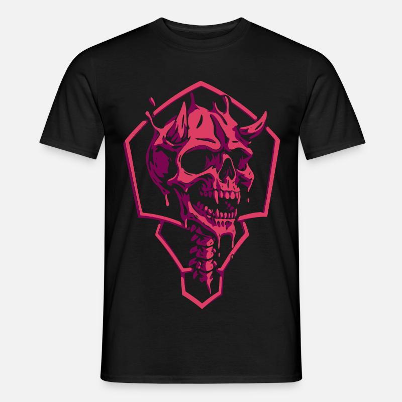 Geometrisk lyserødt kranium - Mænd T-shirt - sort