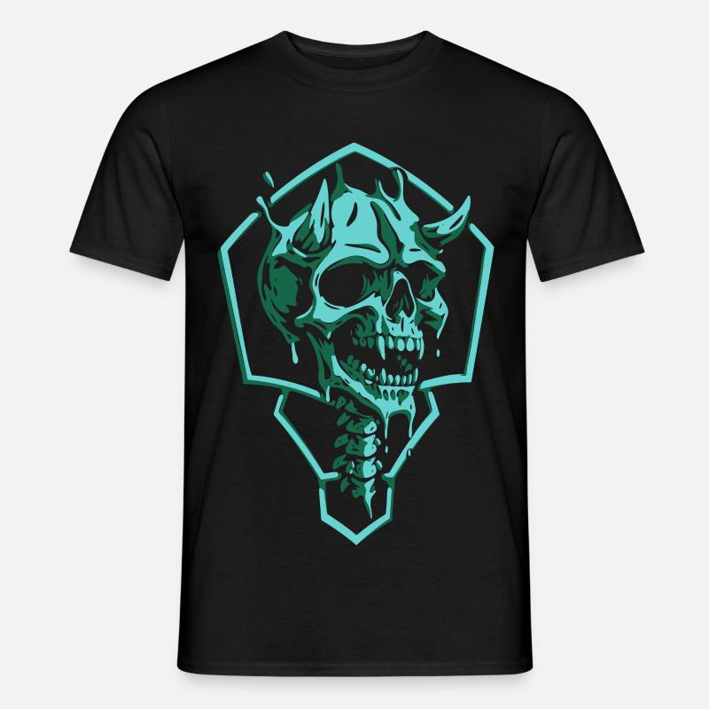 Zerrissener Smaragdschädel - Männer T-Shirt - Schwarz