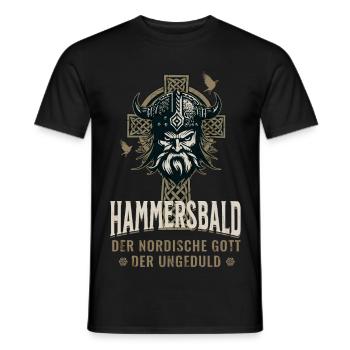 Hammersbald - Dieu viking drôle de l’impatience - T-shirt homme - noir - Devant - AI Model Male 178 light (178cm)