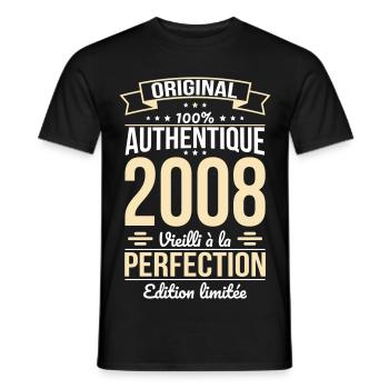 2008 – Aged to Perfection – Limited Edition - Men's T-Shirt - black - Front - AI Model Male 178 light (178cm)
