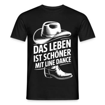 Life is more beautiful with line dancing - Men's T-Shirt - black - Front - AI Model Male 178 light (178cm)