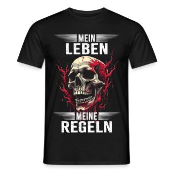 Mein Leben - Meine Regeln - Männer T-Shirt - Schwarz - Vorne - AI Model Male 178 light (178cm)