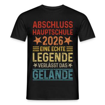 Graduation 2026 Hauptschule Hauptschulabschluss - Men's T-Shirt - black - Front - AI Model Male 178 light (178cm)