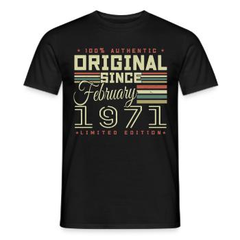 Génial Depuis Février 1971 - T-shirt homme - noir - Devant - AI Model Male 178 light (178cm)