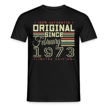 Génial Depuis Février 1973 - T-shirt homme - noir - Devant - AI Model Male 178 light (178cm)