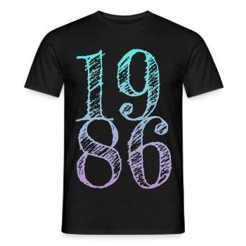 Millésime 1986 - T-shirt homme - noir - Devant - AI Model Male 178 light (178cm)