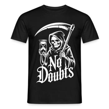 Grim Reaper with Hourglass – No Doubts Saying Gothic - Men's T-Shirt - black - Front - AI Model Male 178 light (178cm)