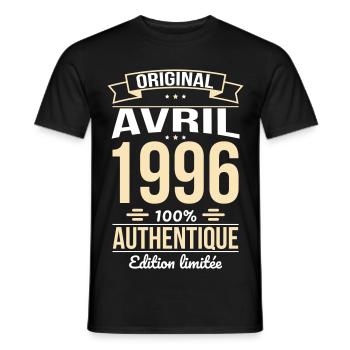 30th Anniversary - Original - April 1996 - Men's T-Shirt - black - Front - AI Model Male 178 light (178cm)