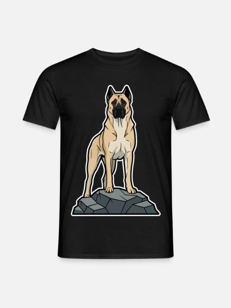 Anatolian Shepherd Dog on Protective Rock - Men's T-Shirt - black