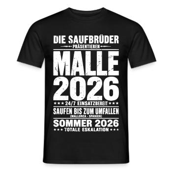 Malle 2026 Die Saufbrüder 24/7 einsatzbereit - Männer T-Shirt - Schwarz - Vorne - AI Model Male 178 light (178cm)