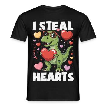Retro Heart Valentine's Day Design Love - Men's T-Shirt - black - Front - AI Model Male 178 light (178cm)
