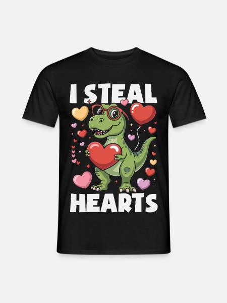 Retro Heart Valentine's Day Design Love - Men's T-Shirt - black