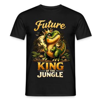Future King T-Rex – Proud Little Dino - Men's T-Shirt - black - Front - AI Model Male 178 light (178cm)