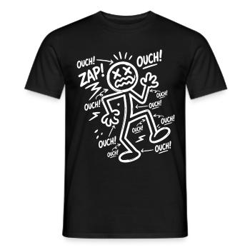 Electric Shock Humor | Funny Electrician Gift - Men's T-Shirt - black - Front - AI Model Male 178 light (178cm)