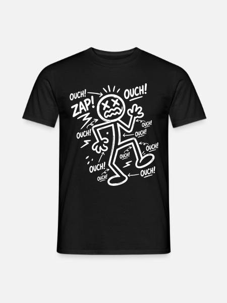 Elektroschock-Humor | Lustiges Elektriker-Geschenk - Männer T-Shirt - Schwarz