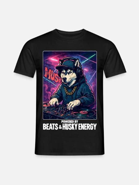 DJ Husky: Beatsin ja Husky Energyn voimalla - Miesten T-paita - musta