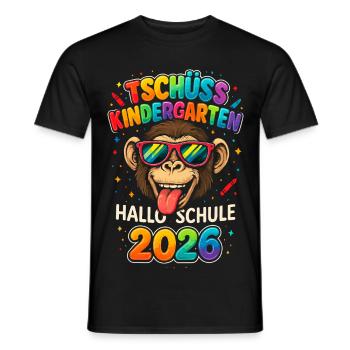 Tschüss Kindergarten Hallo Schule 2026 Schulkind - Männer T-Shirt - Schwarz - Vorne - AI Model Male 178 light (178cm)