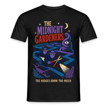 Jardiniers mystérieux de minuit - T-shirt homme - noir - Devant - AI Model Male 178 light (178cm)